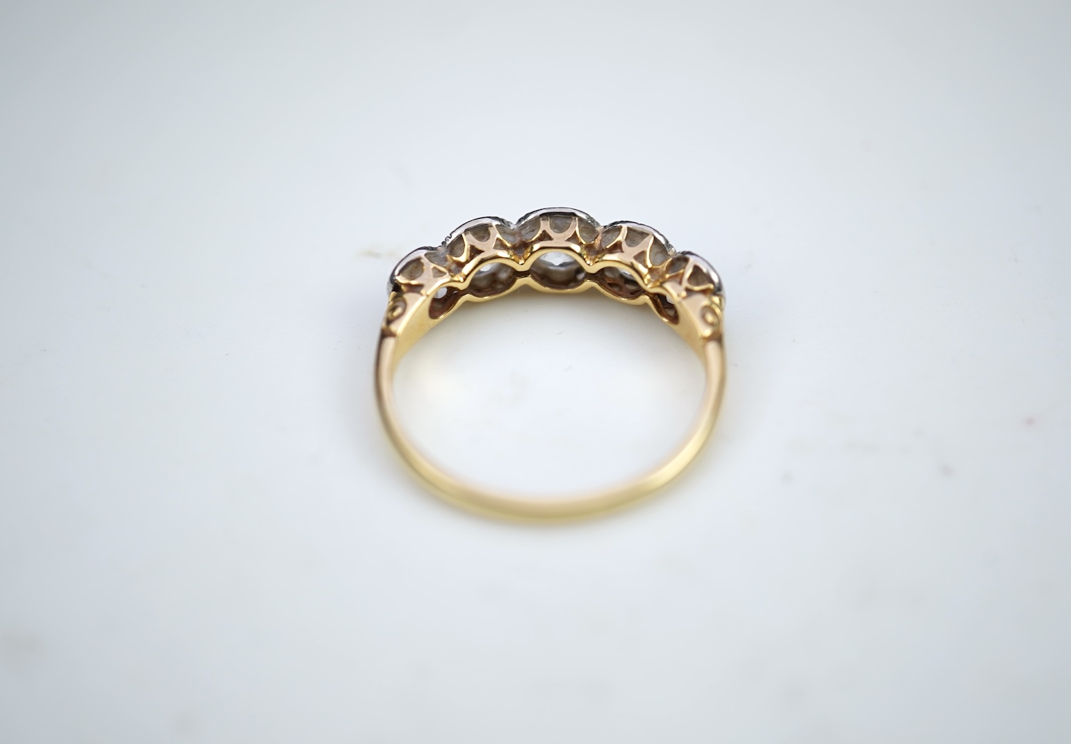 A diamond five-stone ring, early 20th century